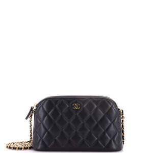 Chanel Cc Dome Zip Clutch With Chain #242011C43B